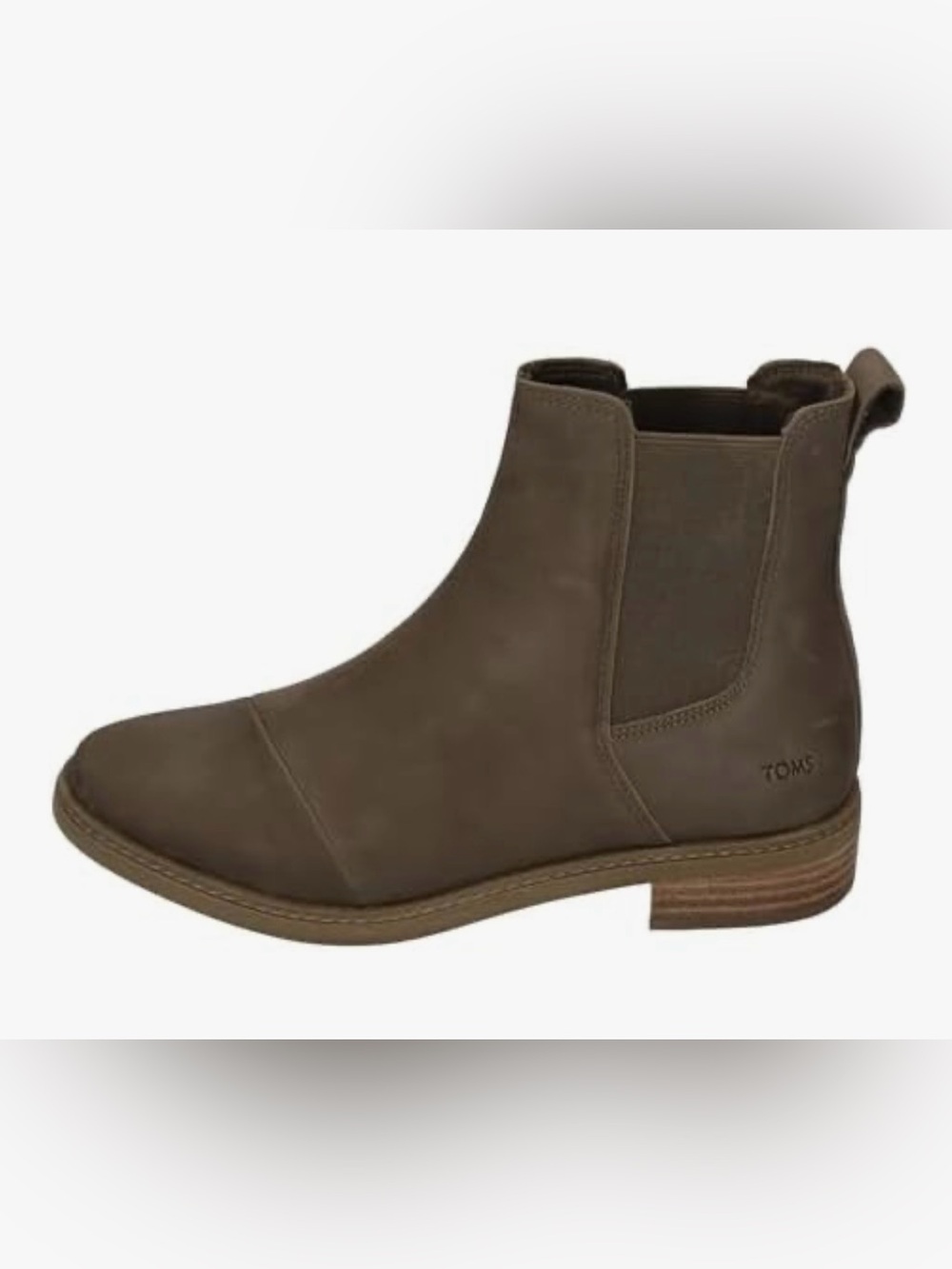 Toms Brown Chelsea Charle Ankle Boot in Canteen Nubuck Leather Size 9